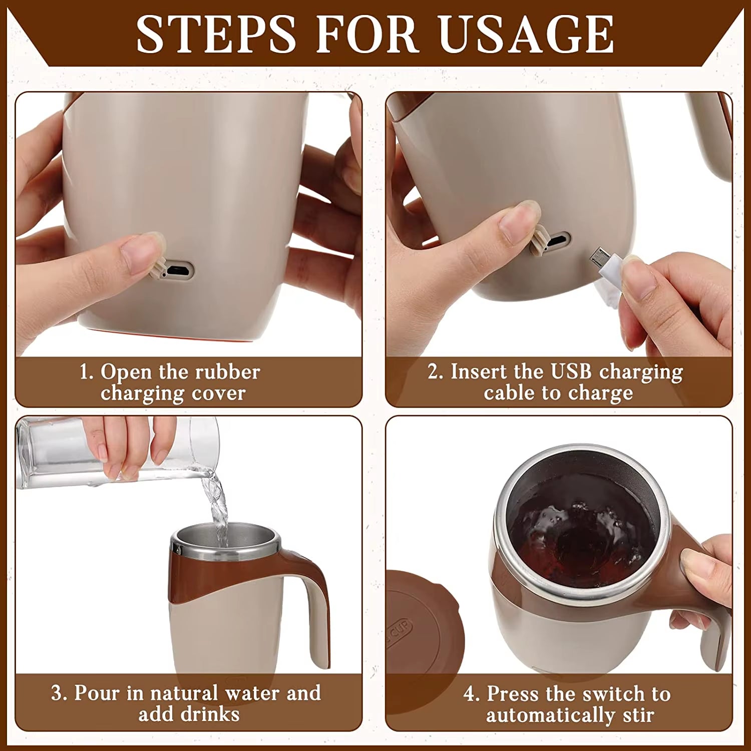 Automatic Self-Stirring Mug – Mix Smarter, Sip Smoother